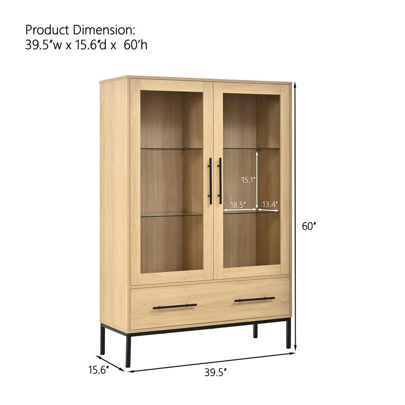 Wuvind 60'' Tall Display Cabinet image number 6