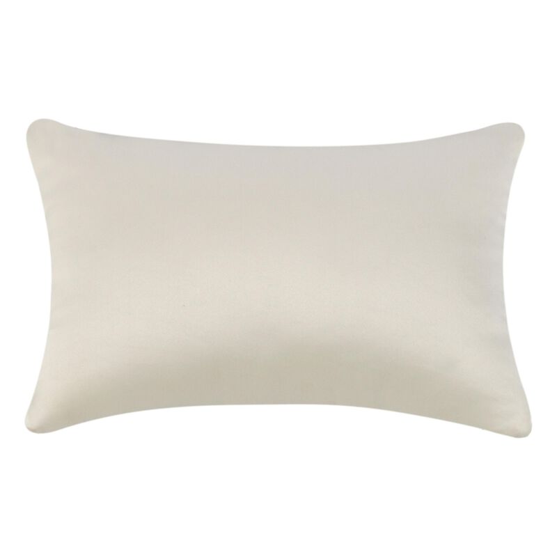 Dolu Lumbar Throw Pillow, Hand Woven Texture, 20 Inch Recycled, Ivory - Benzara