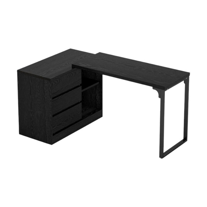 Compact Computer Desk &ndash; Space-Saving Desk with Drawers and Shelves