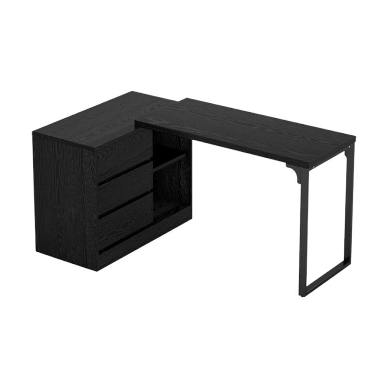 Compact Computer Desk &ndash; Space-Saving Desk with Drawers and Shelves