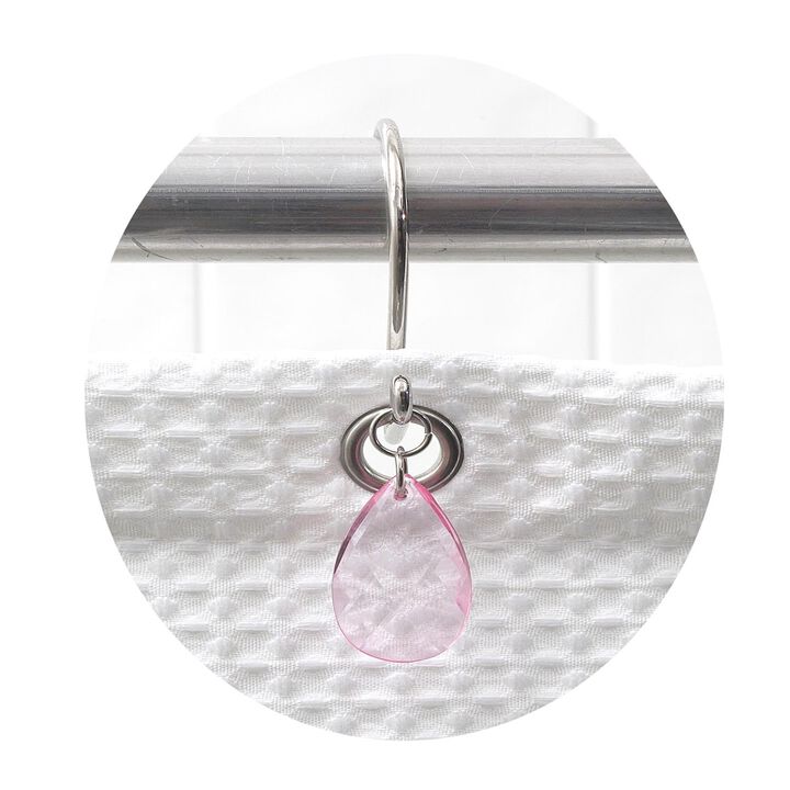 Carnation Home Fashions "Prism" Resin Shower Curtain Hooks - Super Clear 1.5x1.5"