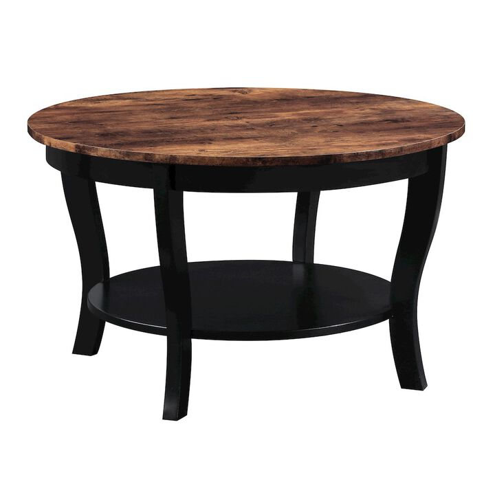 Convenience Concepts American Heritage Round Coffee Table with Shelf