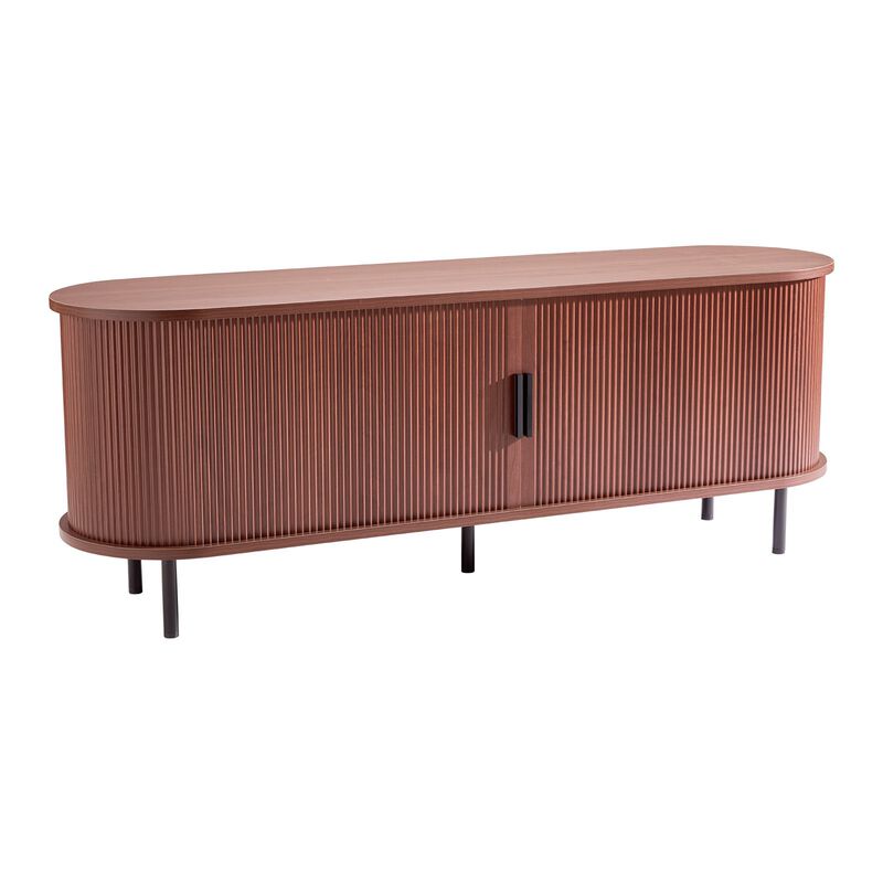 TV Stand for TVs up to 58 Inch with Adjustable Shelves and Sliding Door image number 3