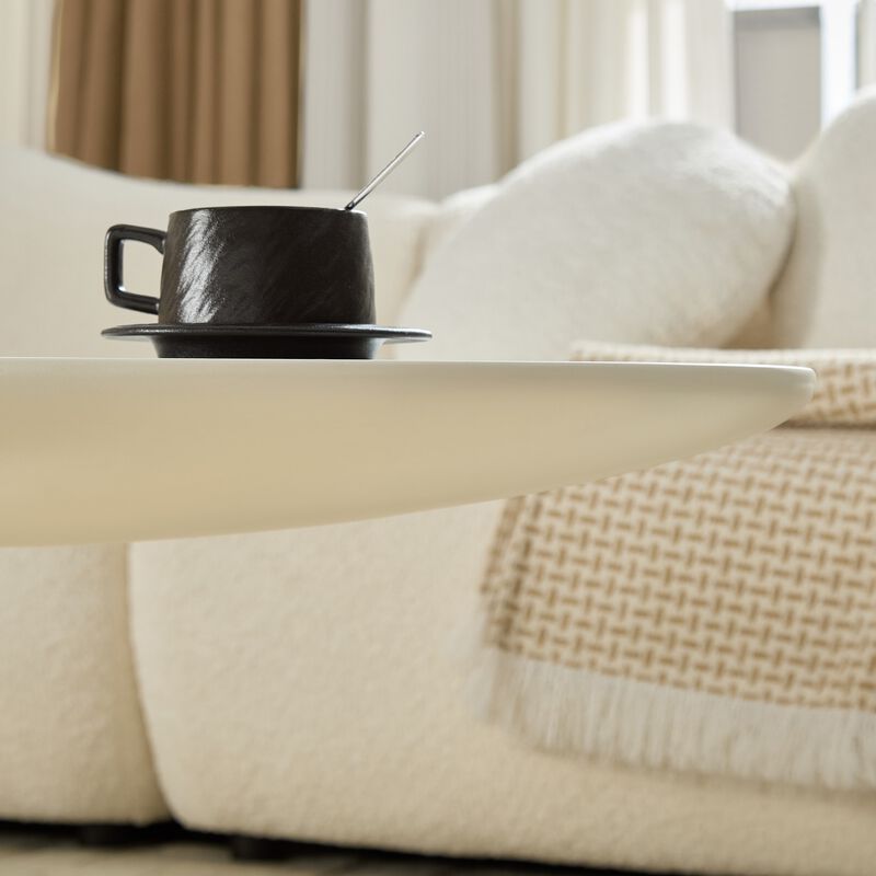Glibop Lucky Stone-shaped Elliptical Coffee Table image number 8