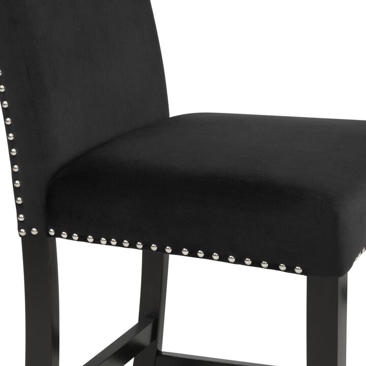 New Classic Furniture Furniture Celeste 39.5 Wood Counter Chair in Black (Set of 2)