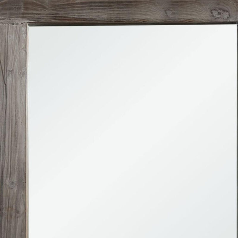 HomeRoots 71" Charcoal Solid Wood Framed Full Length Mirror image number 3