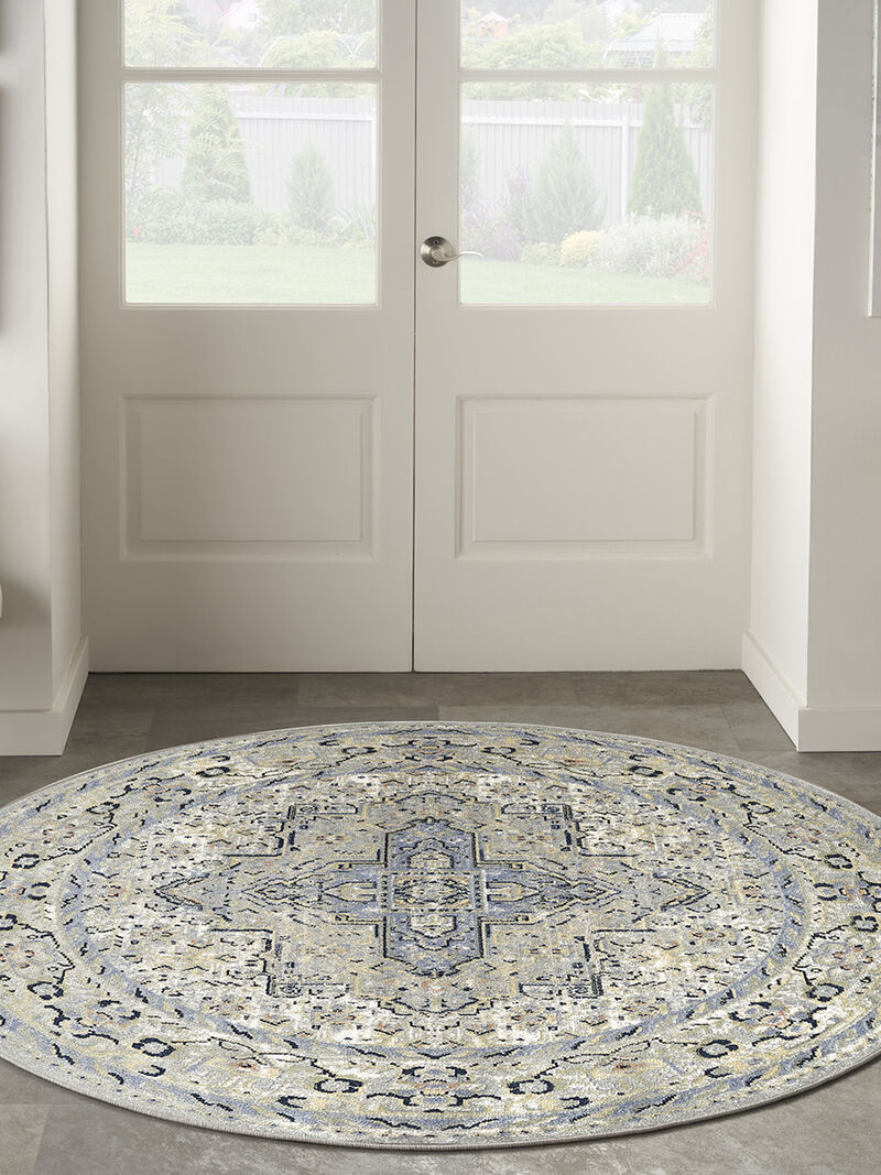 Nourison Essentials Persian NRE07 Blue 6' x Round Rug