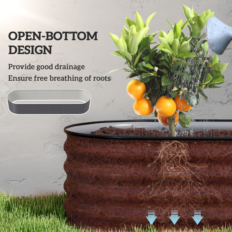 Hivvago Raised Metal Garden Bed with Safety Edges image number 4