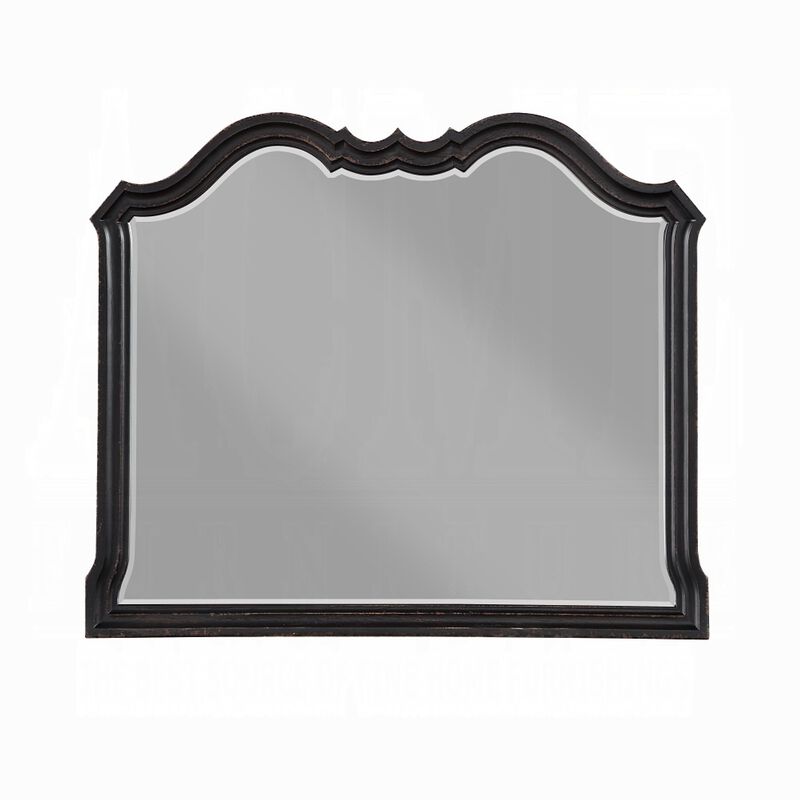 Chery Dresser Mirror, 39x46 Beveled Edges and Classic Black Wood Frame
