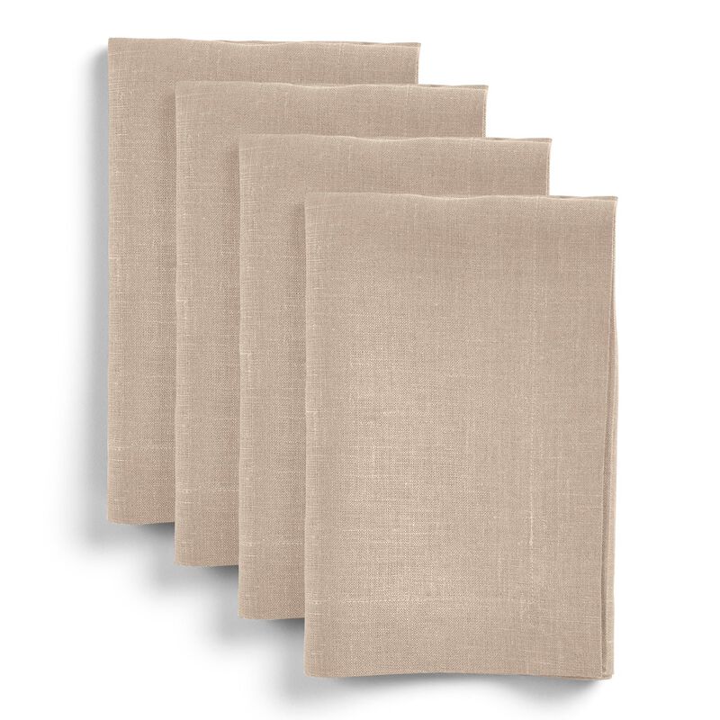 Solino Home Diana 100% Linen Dinner Napkins &ndash; Set of 4, 20 x 20 in, Machine Washable, Holiday and Everyday Dining
