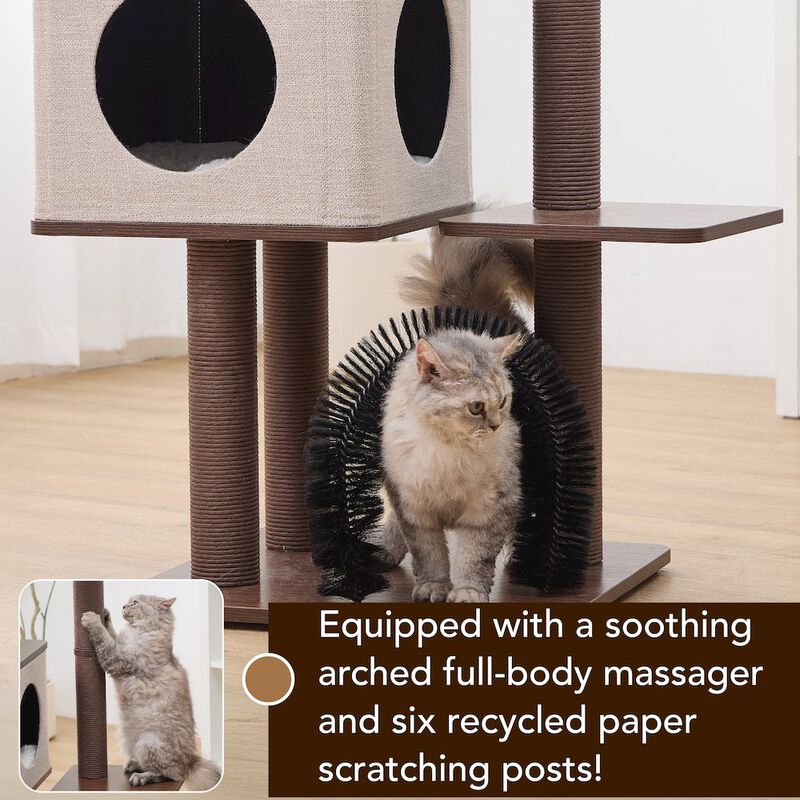 Petpals Elevate 2.0 Cat Tree, Brown & Grey
