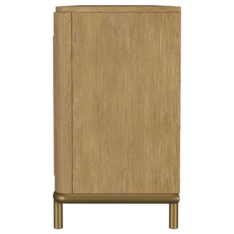 Fij TV Stand Media Console, Drawers, Rattan Cane Doors, Brown Wood 80 Inch image number 5