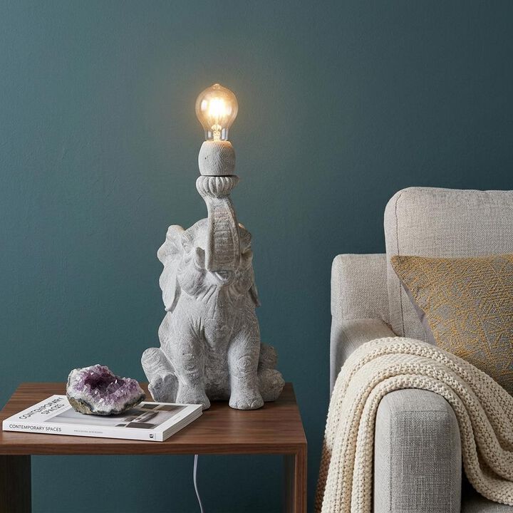 HomeRoots 16" Gray Lamp Base LED