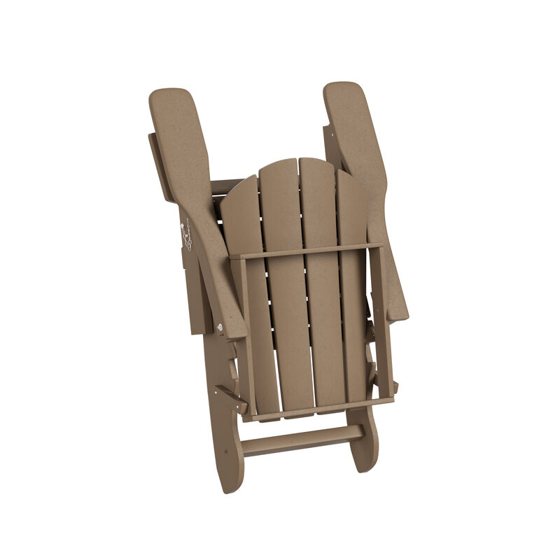 WestinTrends Folding Adirondack Chair With Footrest Ottoman Set