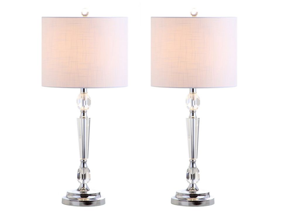 Victoria 27" Crystal LED Table Lamp, Clear (Set of 2)