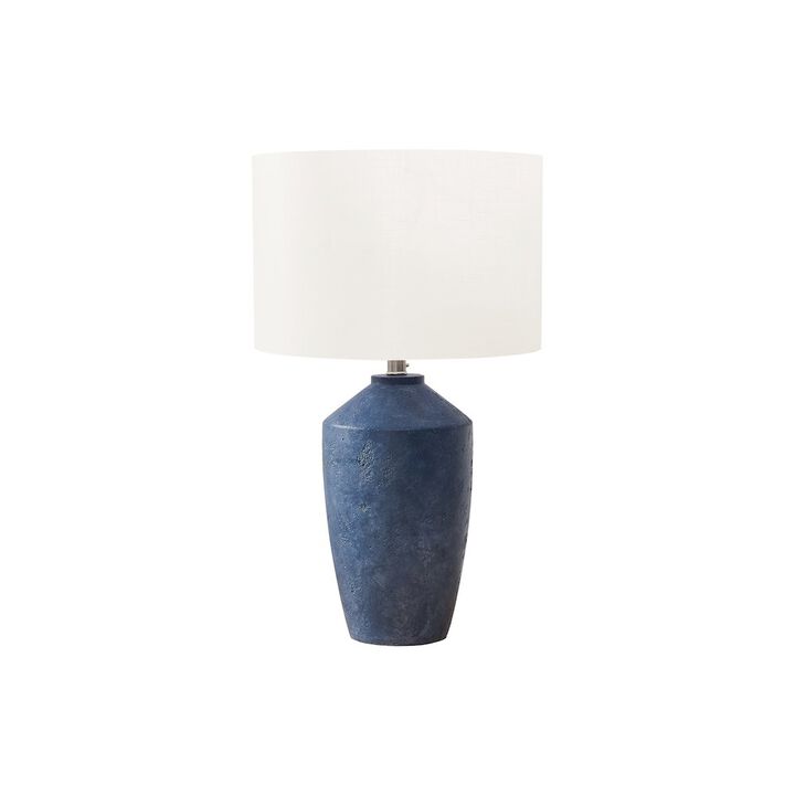 25"H, Table Lamp, Blue Concrete, Ivory / Cream Shade, Contemporary, Modern