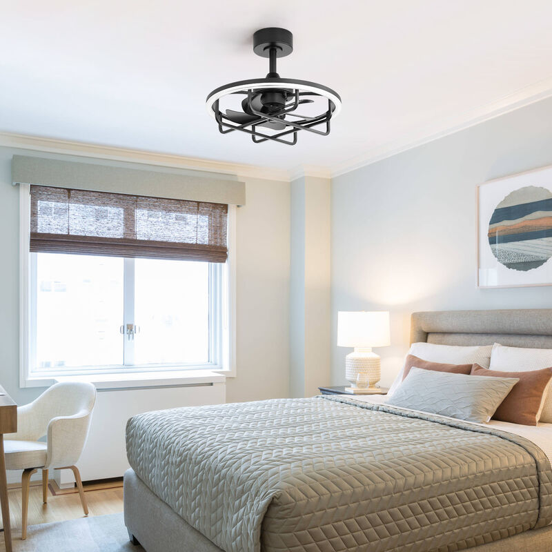 Breezary 20 Inch Caged LED Ceiling Fan with Light, Dimmable 3CCT, 6 Speed, Remote image number 9
