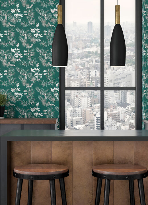 Shelly Green Toucan Toile Wallpaper