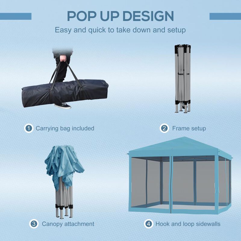 Hivvago 10' x 10' Pop Up Canopy Tent with Netting and Carry Bag image number 4