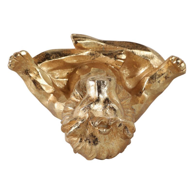 Resin 7" Yoga Lion, Gold image number 5