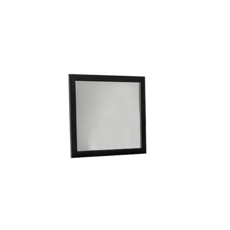 HomeRoots 28" Dark Brown Solid Wood Framed Accent Mirror image number 2
