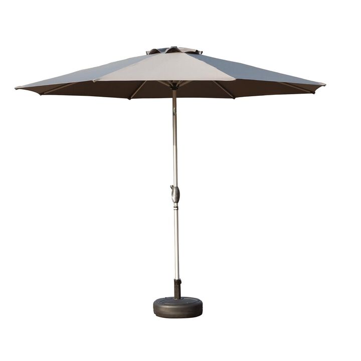 MONDAWE 9FT Patio Umbrella, Outdoor Table Umbrella with Push Button Tilt and Crank, UV Protection Waterproof Market Sun Umbrella with 8 Sturdy Ribs for Garden, Deck, Backyard, Pool
