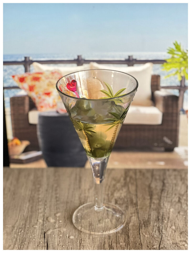 Set of Four Palm Tree Acrylic Stemmed All Purpose Wine Glasses