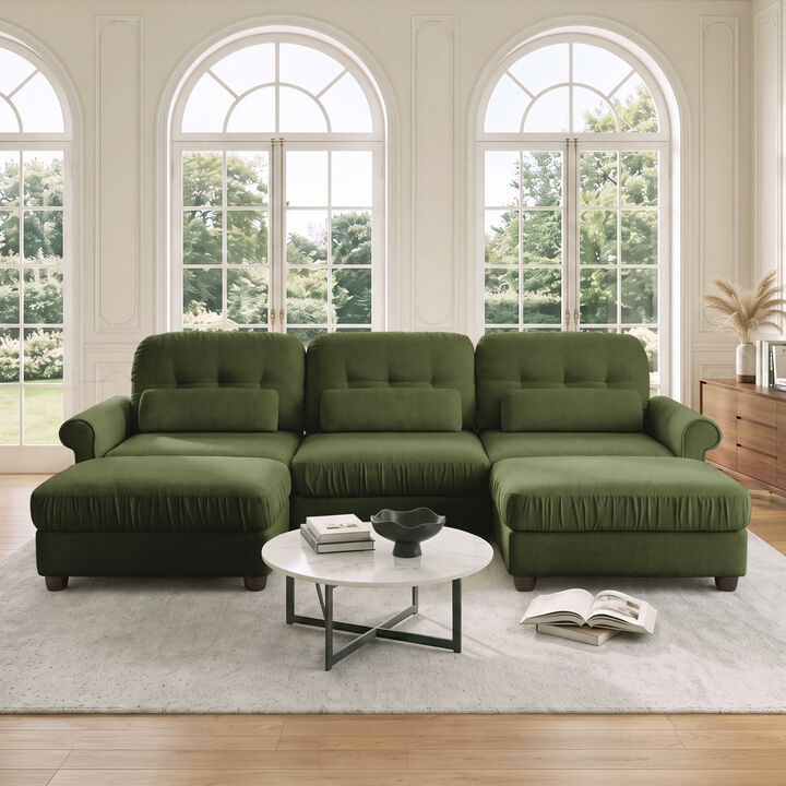 Rucis Chenille U‑Shape Modular Sectional Sofa
