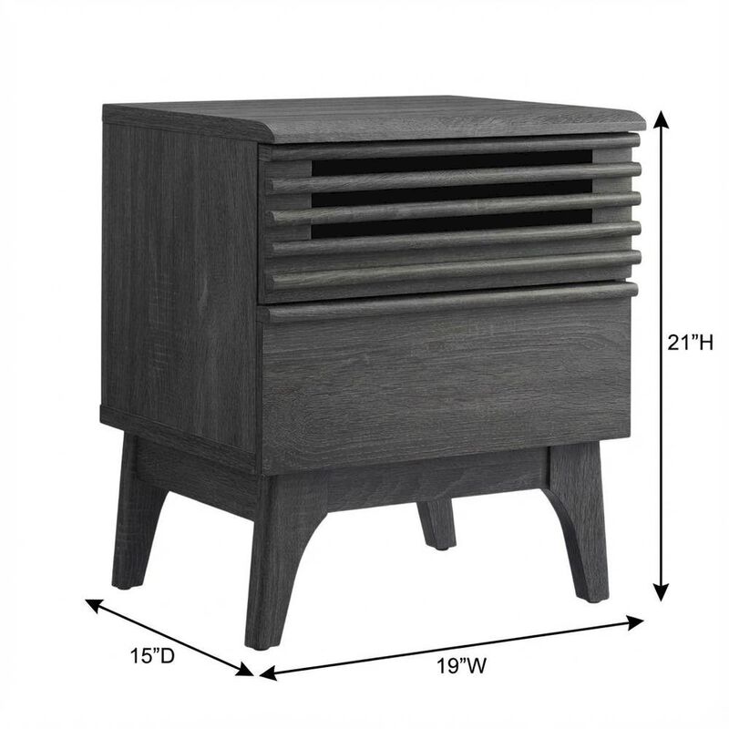 Nightstand in Gray Finish image number 1