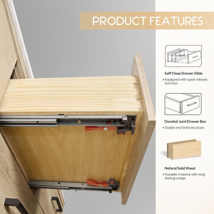 Vinnova Design Porto 72 Free-standing Double Bath Vanity in Aged Natural Oak