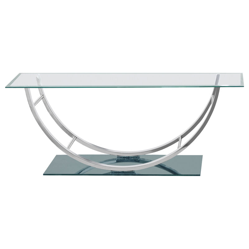 Coaster Danville Rectangular U-Shaped Glass Top Coffee Table Chrome