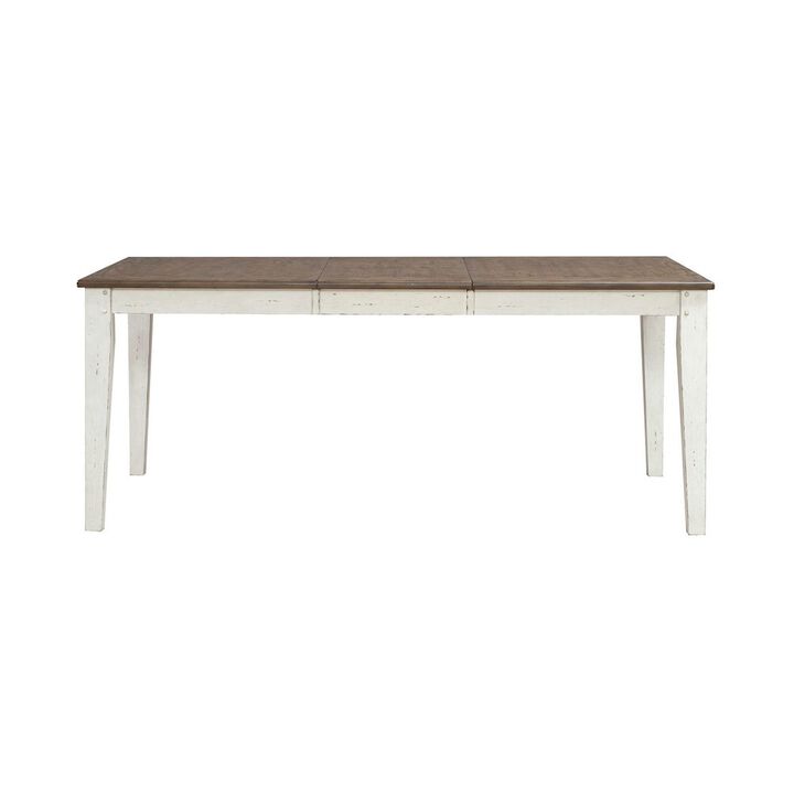 Liberty Furniture Rectangular Leg Table with Butterfly Leaf for Dining Room -Graphite & Whitestone