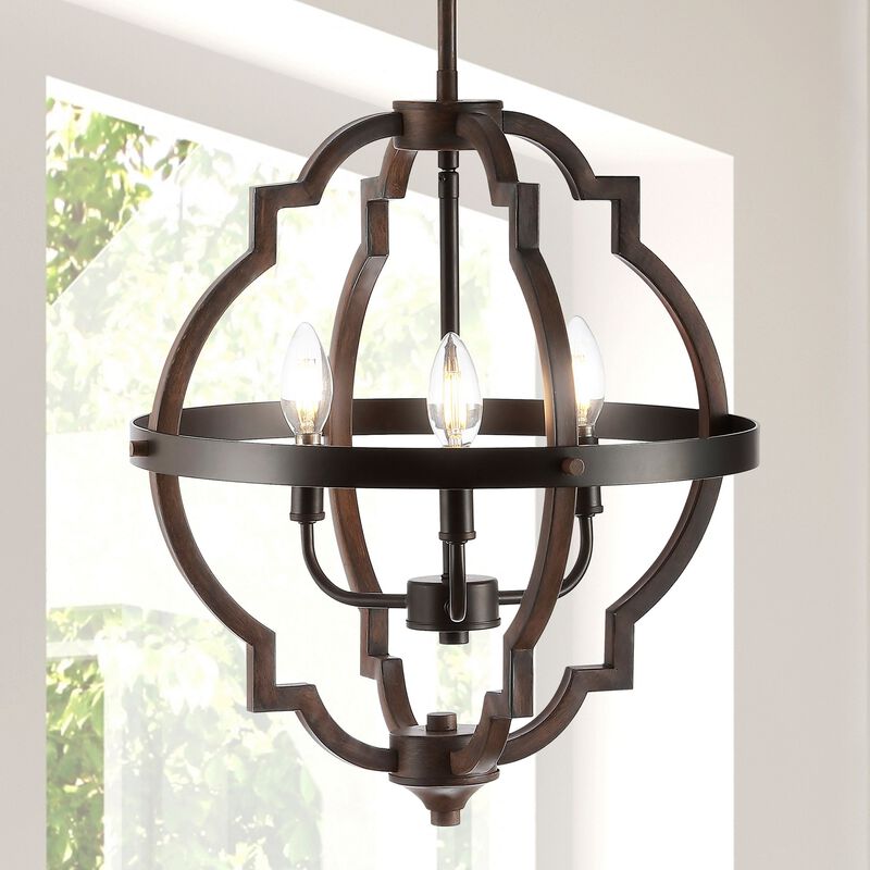 Ogee 3-Light Adjustable Iron Rustic Industrial LED Pendant