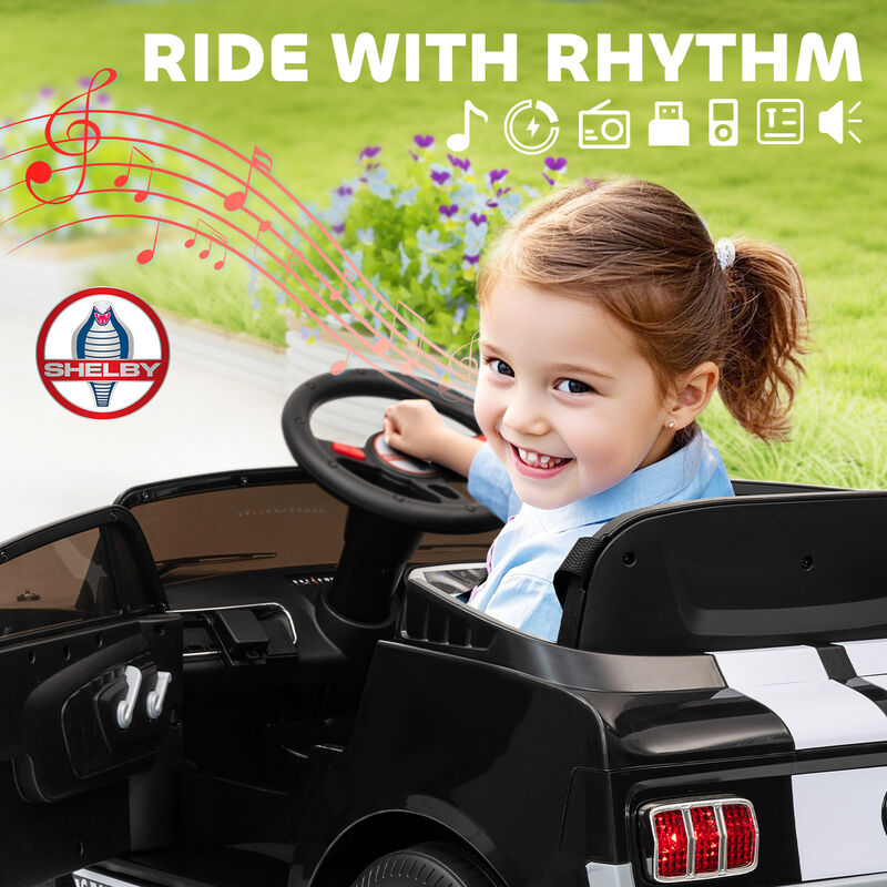 BreeBe Licensed Ford Shelby GT 350 Kids Ride On Car with Remote Control, Adjustable Speed, MP3, Smooth Start, LED Lights image number 6