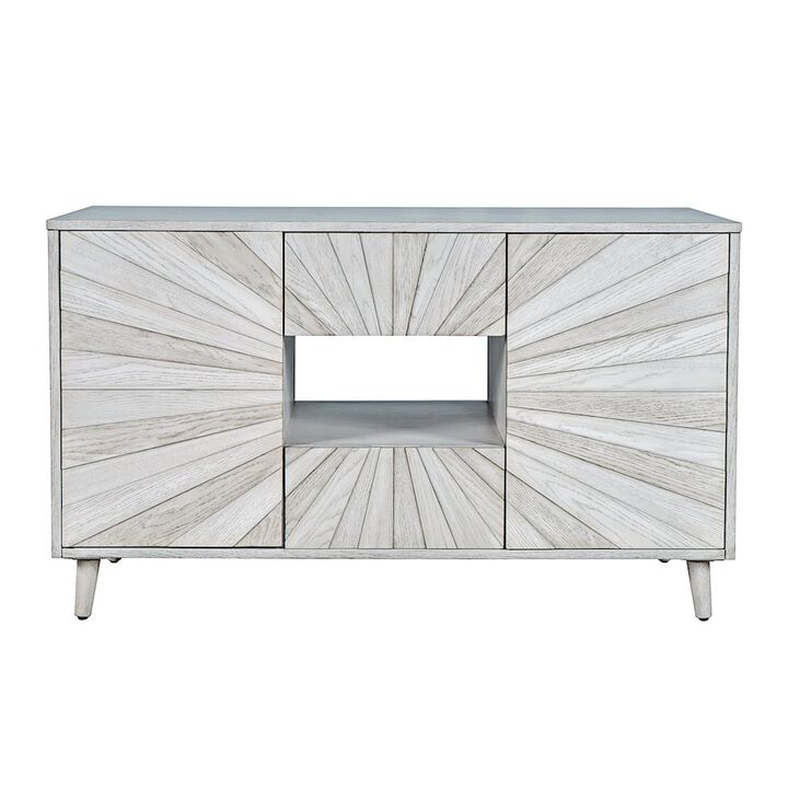Jofran Reece 50 Mid-Century Modern Starburst TV Stand Console Storage Cabinet
