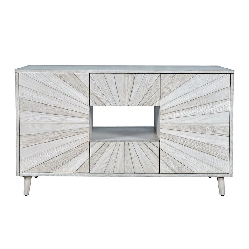 Jofran Reece 50 Mid-Century Modern Starburst TV Stand Console Storage Cabinet