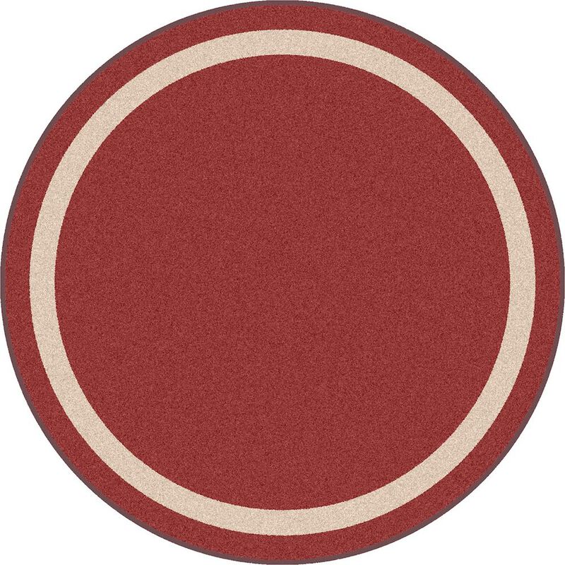 Joy Carpets Kid Essentials Portrait 5'4 Round Area Rug in Color Heather