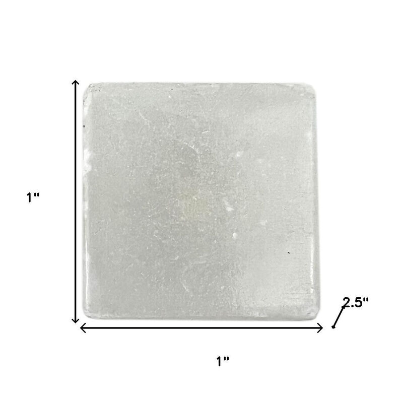 HomeRoots Set of Six White Square Knob Stone Drawer Pull Knobs image number 5
