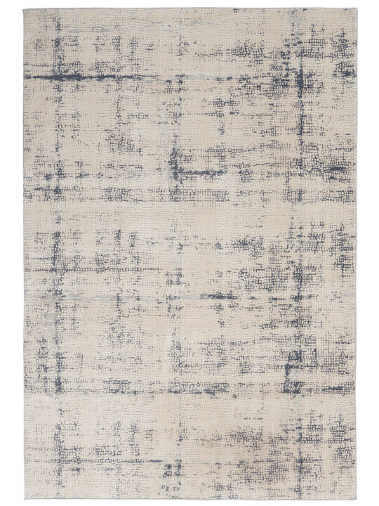 Rustic Textures RUS06 Ivory/Blue 3'11" x 5'11" Rug