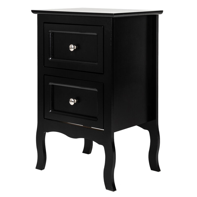 Spacious Country Style Two-Tier Night Table for Bedroom Organization
