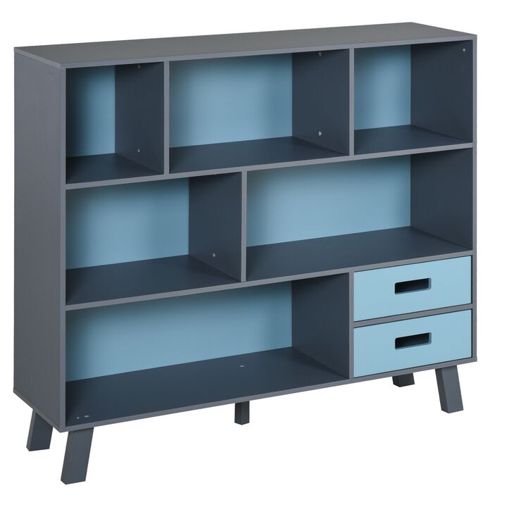 Brown Home Office Storage: 3-Tier Bookcase with Open Shelves