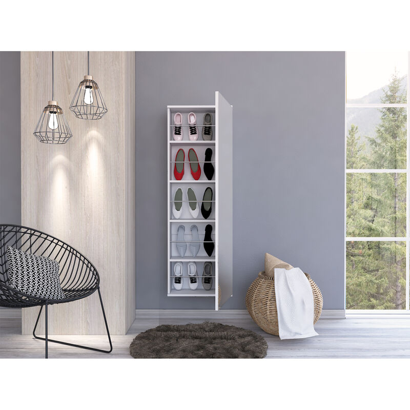 Streamdale Leto Wall Shoe Rack with Mirror - 10-Shoe Capacity image number 6
