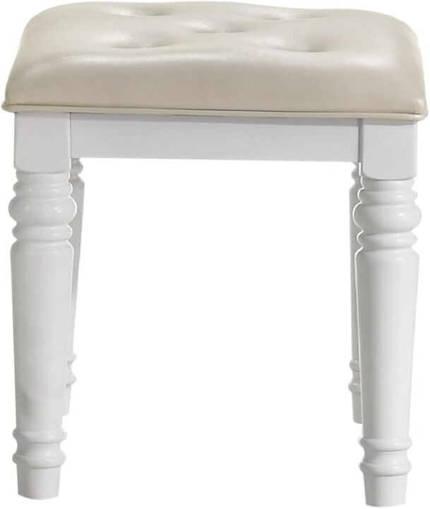 New Classic Furniture Valentino Vanity Table Stool-White