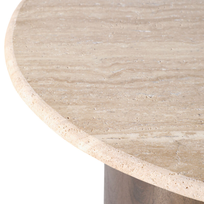 48x16 Curvy Travertine Top Coffee Table, Bwn 2bxs image number 5