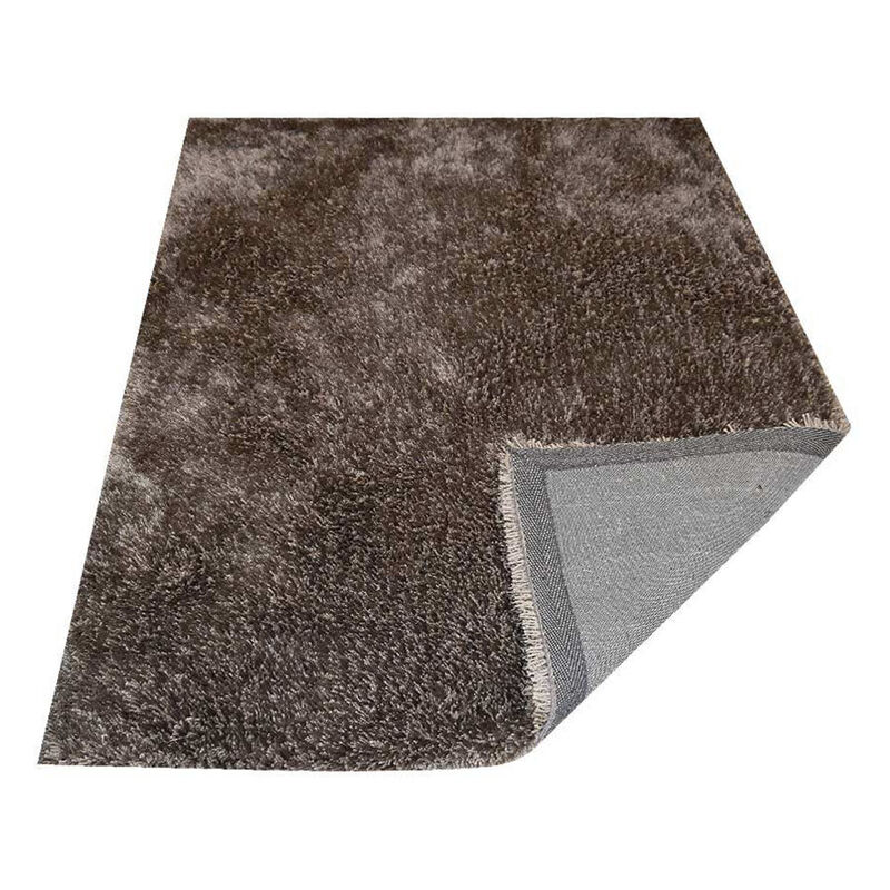 RUGSOTIC CARPETS HAND TUFTED SHAG POLYESTER ECO-FRIENDLY AREA RUGS - 3'11''x5'7'', Rectangle, Light Brown Beige, Solid Plain Design, High Pile Thick Handmade Anti Skid Rugs for Living Room K00111