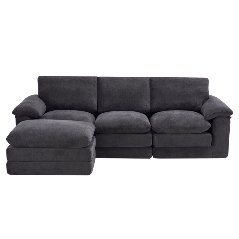 Wafhit L‑Shaped Chenille Sectional Sofa image number 0
