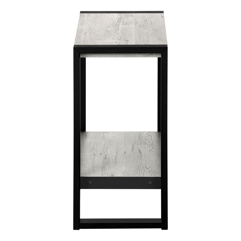 Monarch Specialties I 2857 Accent Table, Side, End, Nightstand, Lamp, Living Room, Bedroom, Metal, Laminate, Grey, Black, Contemporary, Modern