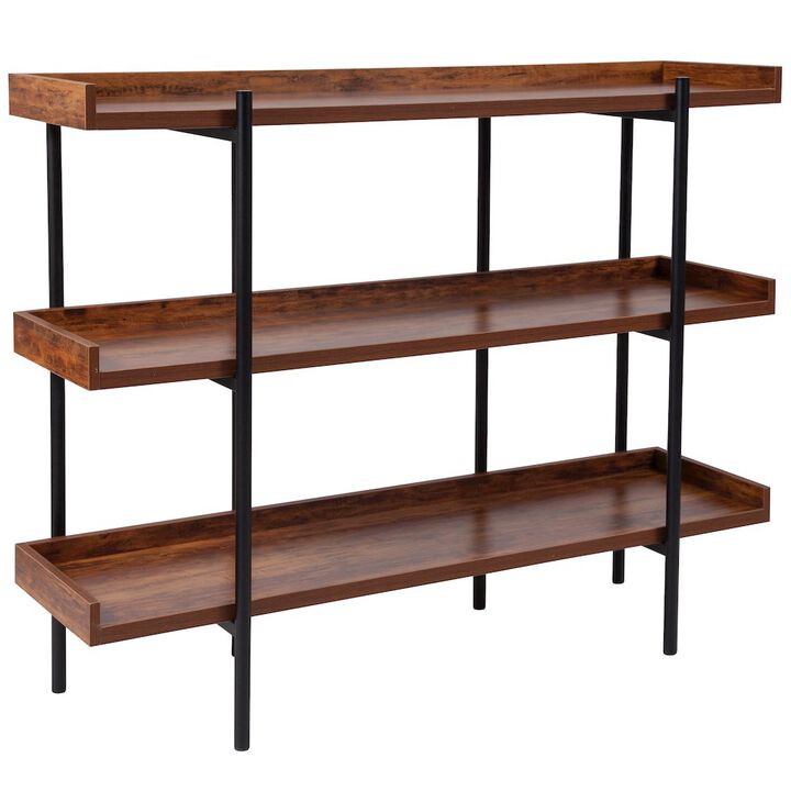 Flash Furniture 3 Shelf 35"H Storage Display Unit Bookcase in Wood Grain Finish