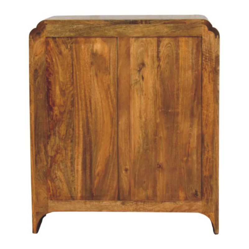 Artisan Furniture Solid Wood Scalloped Edge Chest, 3 Drawers, Brown image number 7