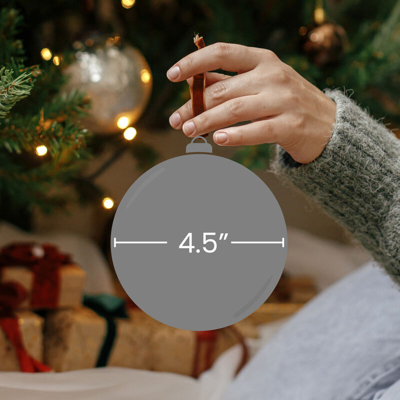 4.5" Glittered Blue and Silver Glass Christmas Ball Ornament image number 8